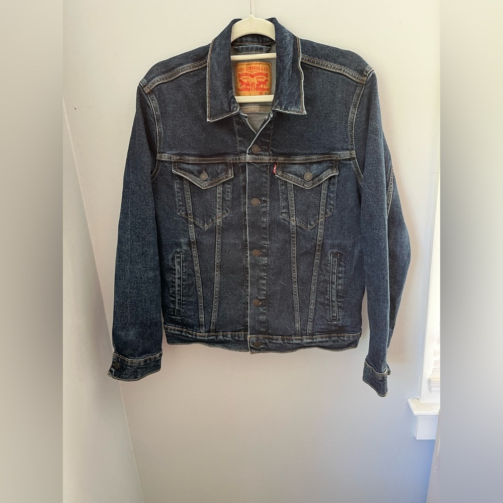 Levi’s  Strauss &co, men’s denim jacket button down blue, stretch‎ size M